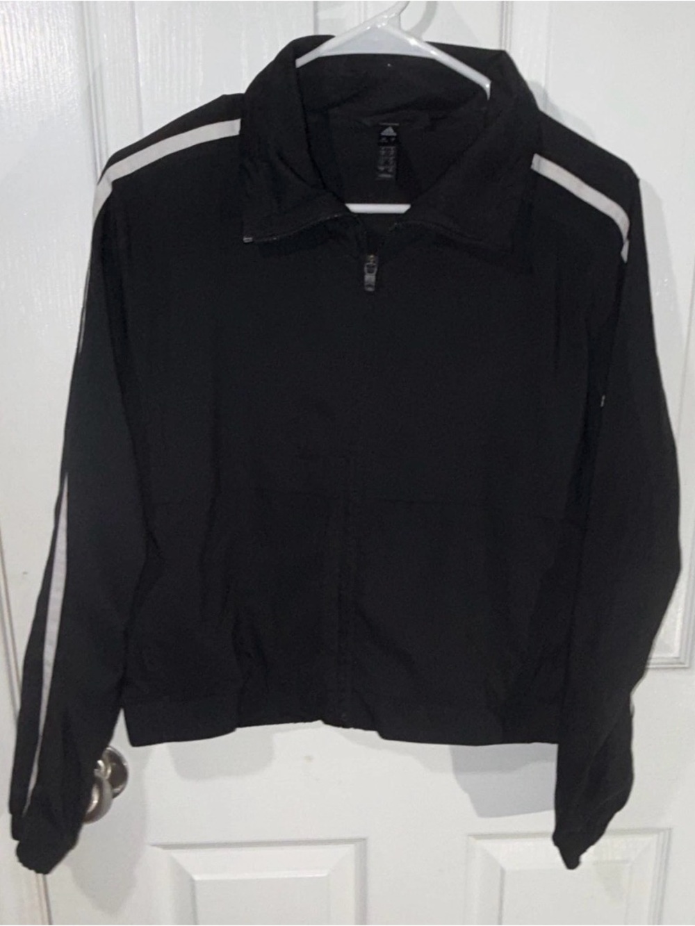 adidas Black  Jacket with White Stripes